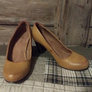 Mustard Colored Leather Heels